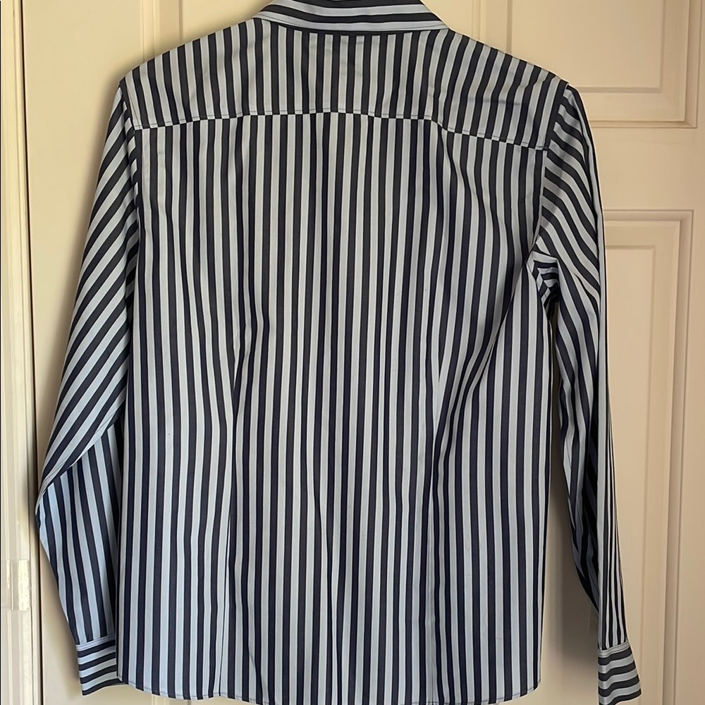 Lands' End Women’s Navy and White Striped Blouse, size 14P - Picture 4 of 6